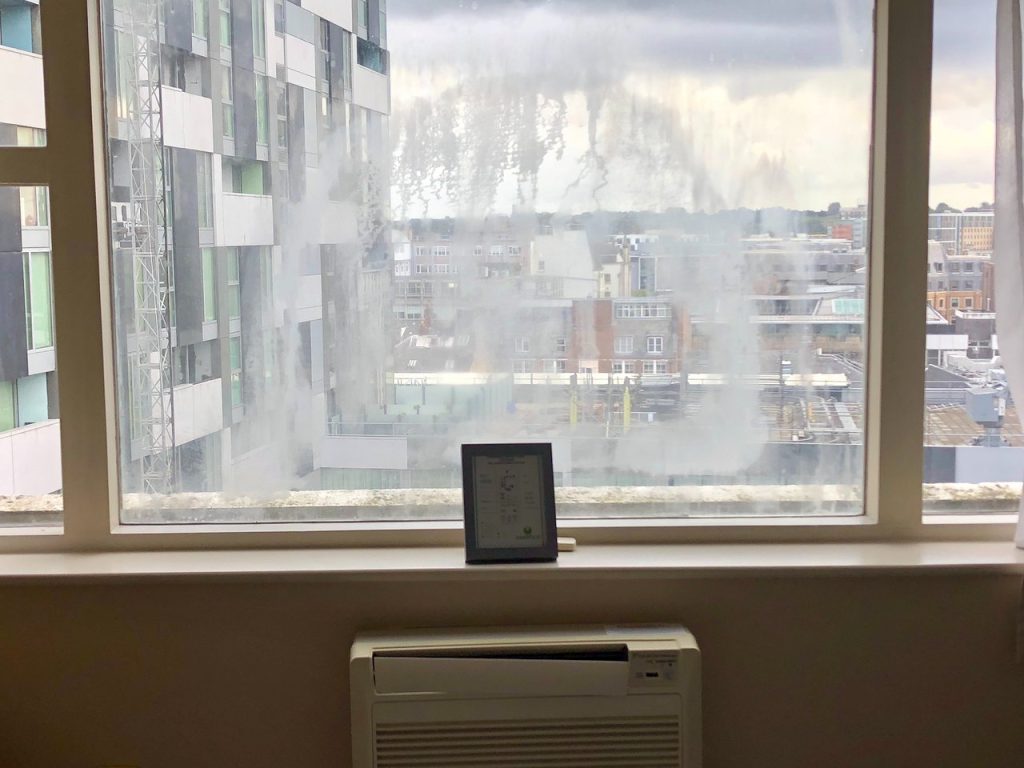 broken hotel window in Bartley