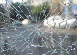 Smashed window in Harden